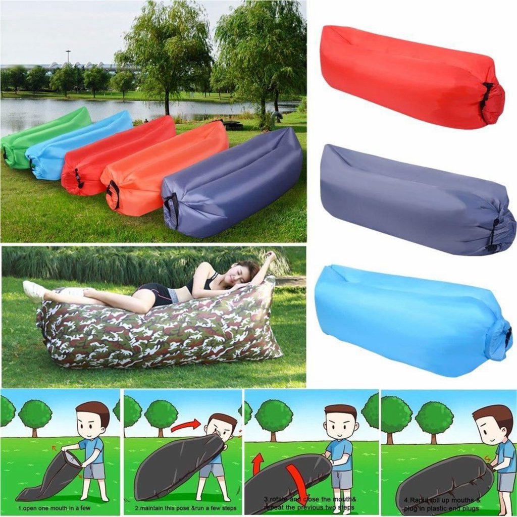 Air Inflatable Sofa: Lazy Sleeping Camp Bag | Beach Couch | Windbed - Indoor & Outdoor