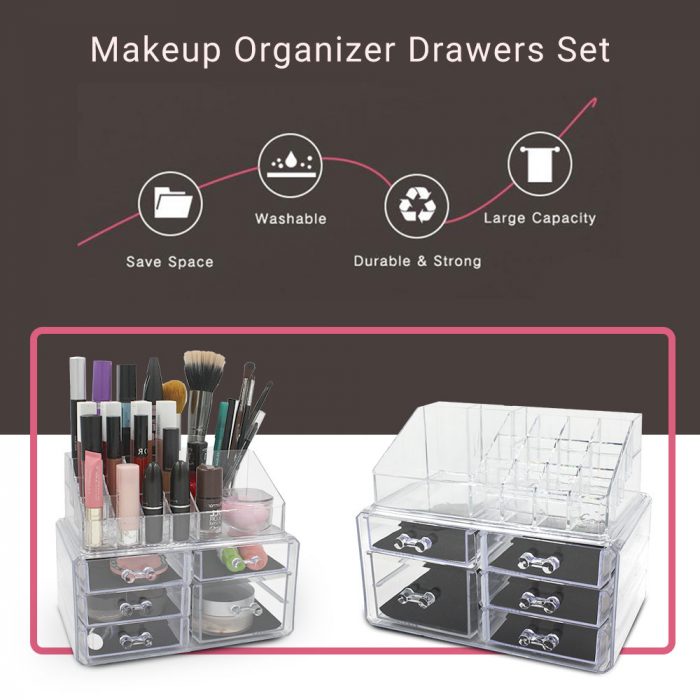5 drawer acrylic makeup organizer