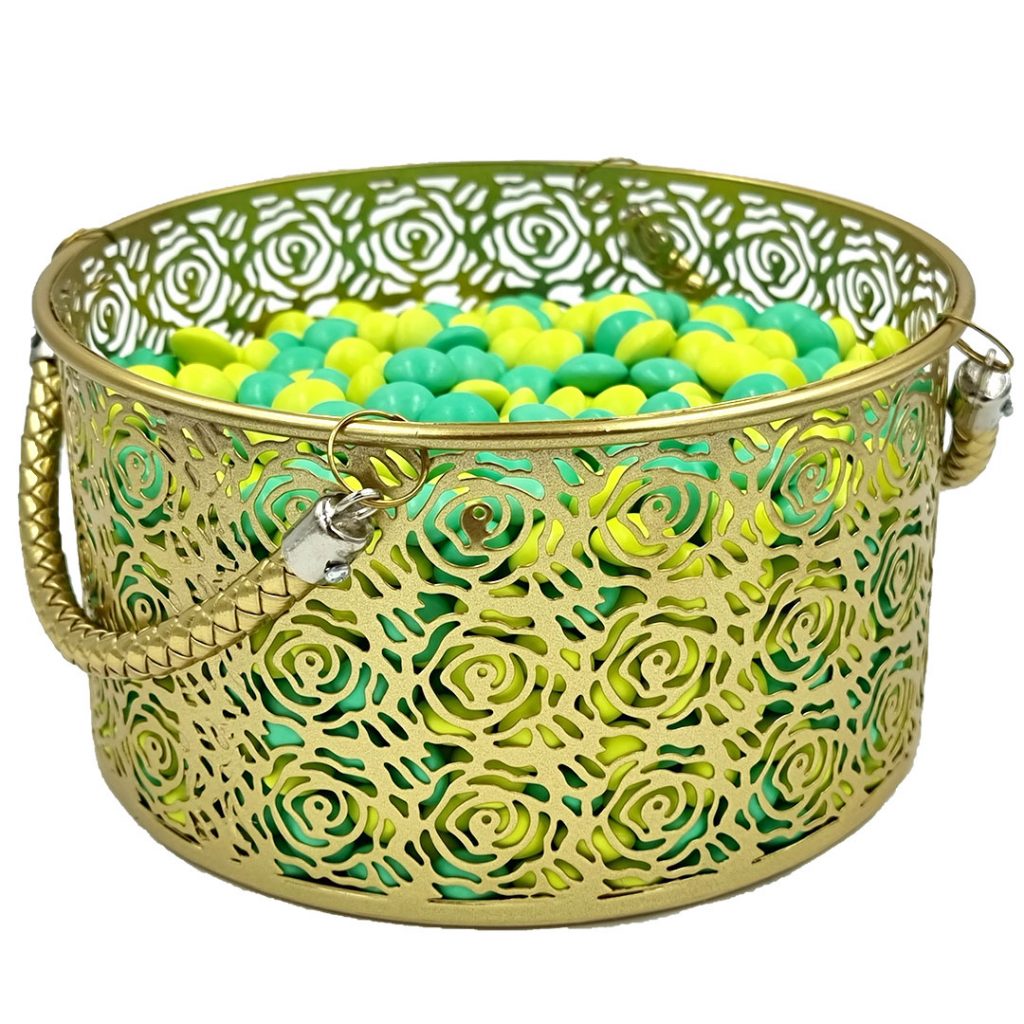 Fruit and Chocolate candy basket -Set of 2 Gold Colour