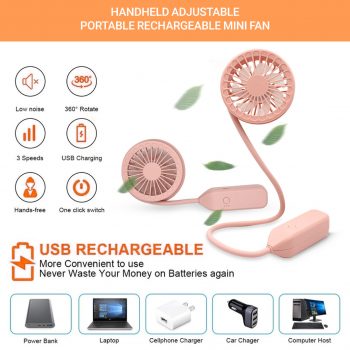Handheld Adjustable Portable Rechargeable Mini Fan